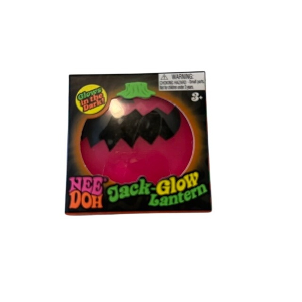 NeeDoh Jack-Glow Lantern Kids OS PINK New Halloween Glow In The Dark Fidget Toy
